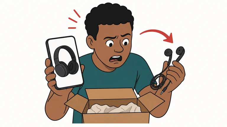 Buyer opens a parcel containing an item that does not match the product shown online