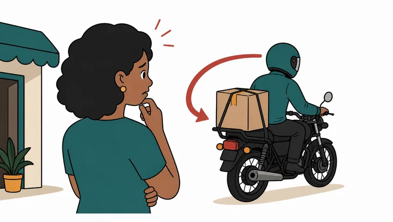 Delivery rider returns an undelivered parcel to a concerned merchant